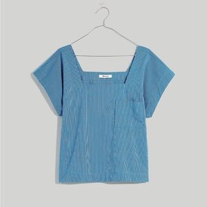 Madewell Square-Neck Top in Pinstripe L